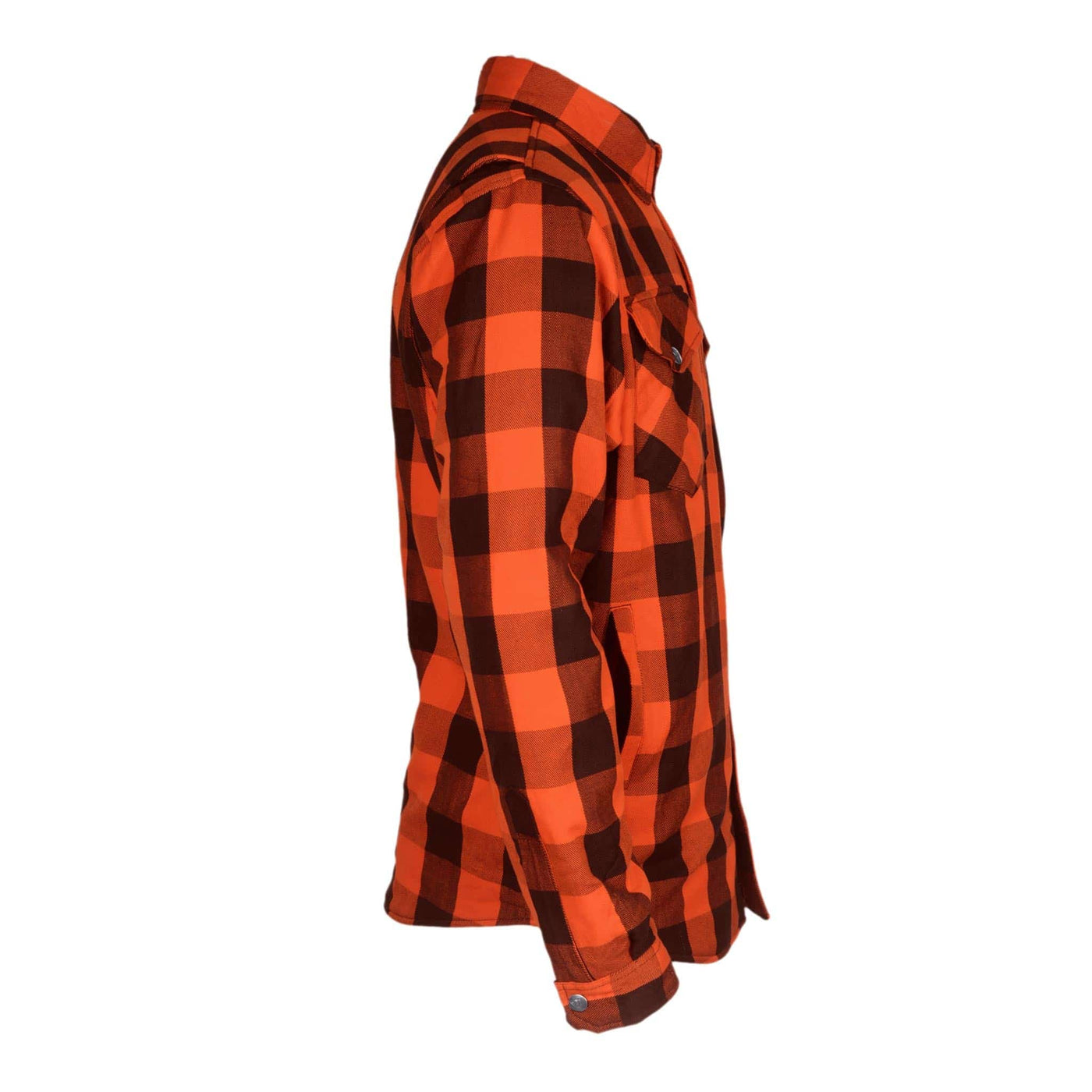 Protective Flannel Shirt with Pads "Autumn Blast" - Orange and Black Checkered