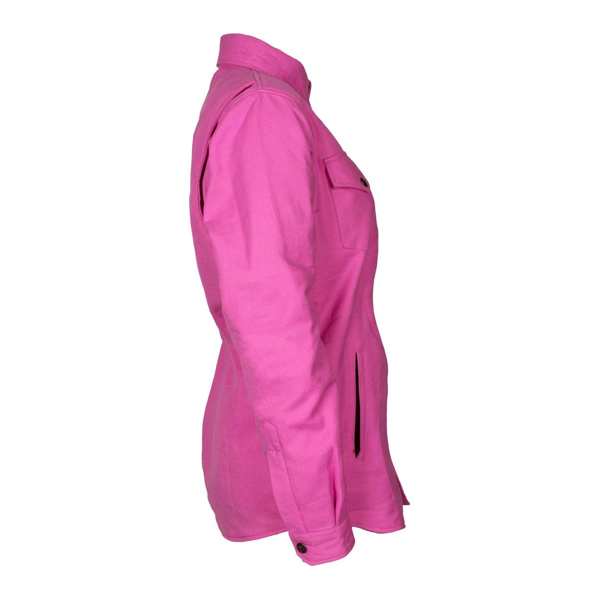 Protective Flannel Shirt with Pads for Women - Pink Solid