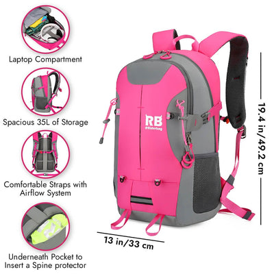 High Visibility Pink Reflective Commuter Bike Backpack |Riderbag Reflektor35