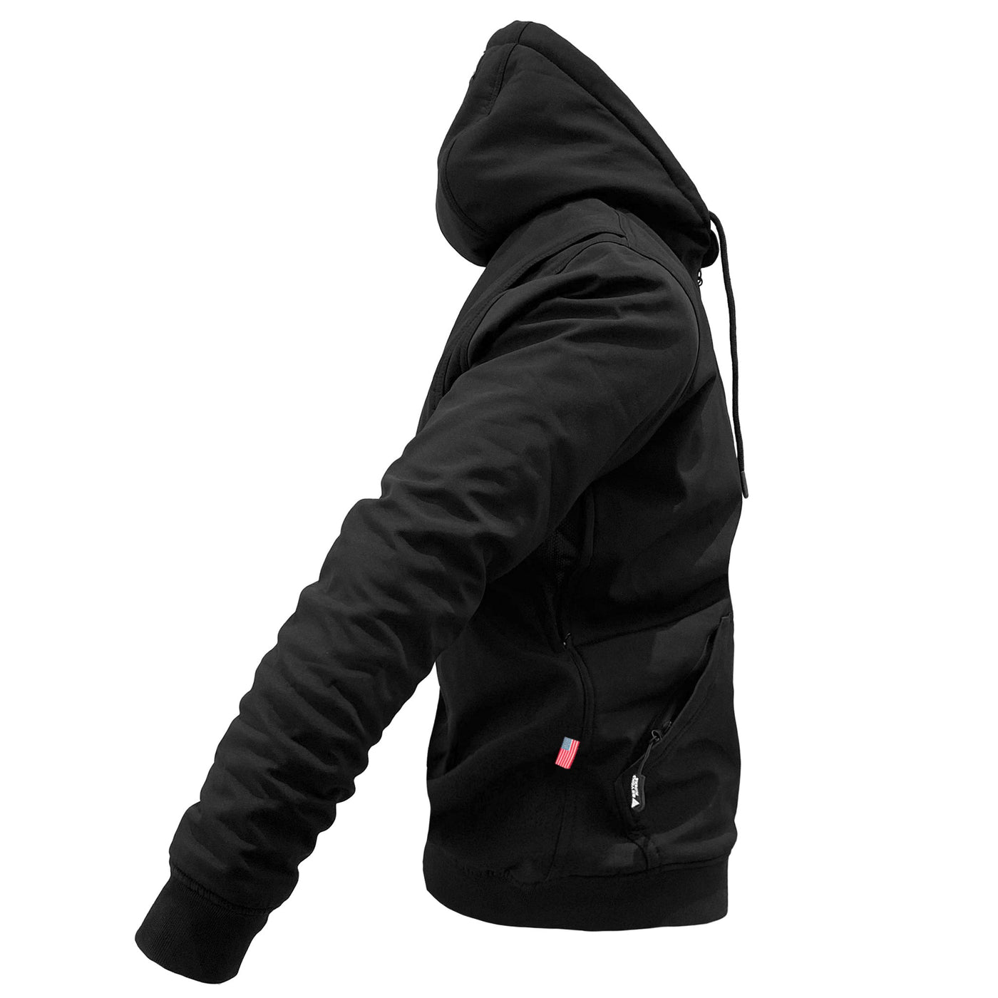Protective SoftShell Unisex Hoodie with Pads - Black Matte