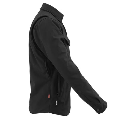 Protective SoftShell Winter Jacket with Pads for Men - Black Matte