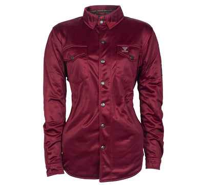 Ultra Protective Shirt with Pads for Women - Red Maroon Solid