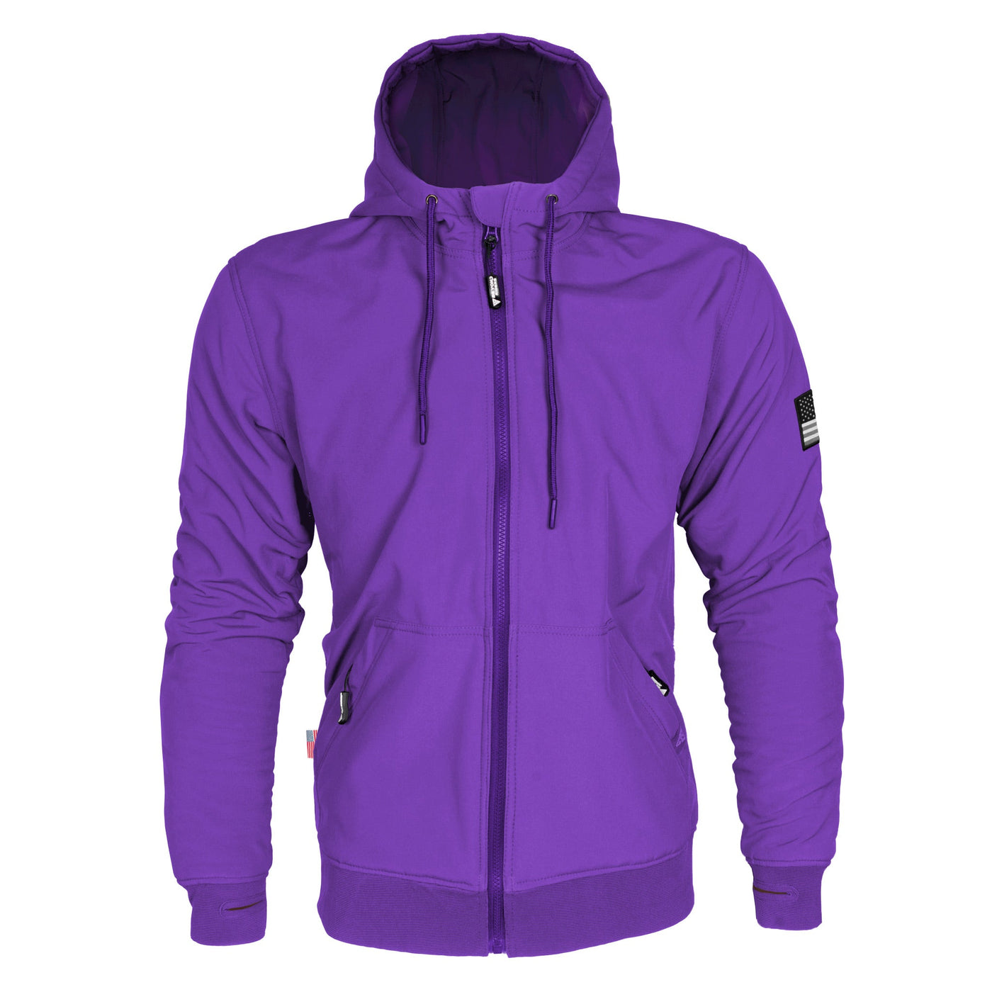 Protective SoftShell Unisex Hoodie with Pads - Purple Matte