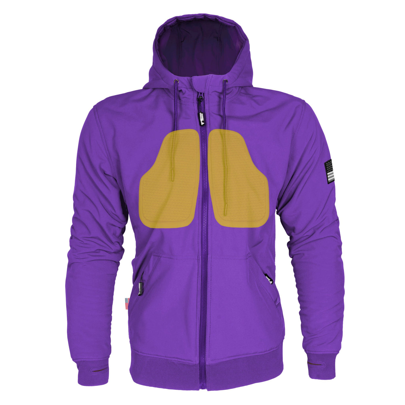 Protective SoftShell Unisex Hoodie with Pads - Purple Matte