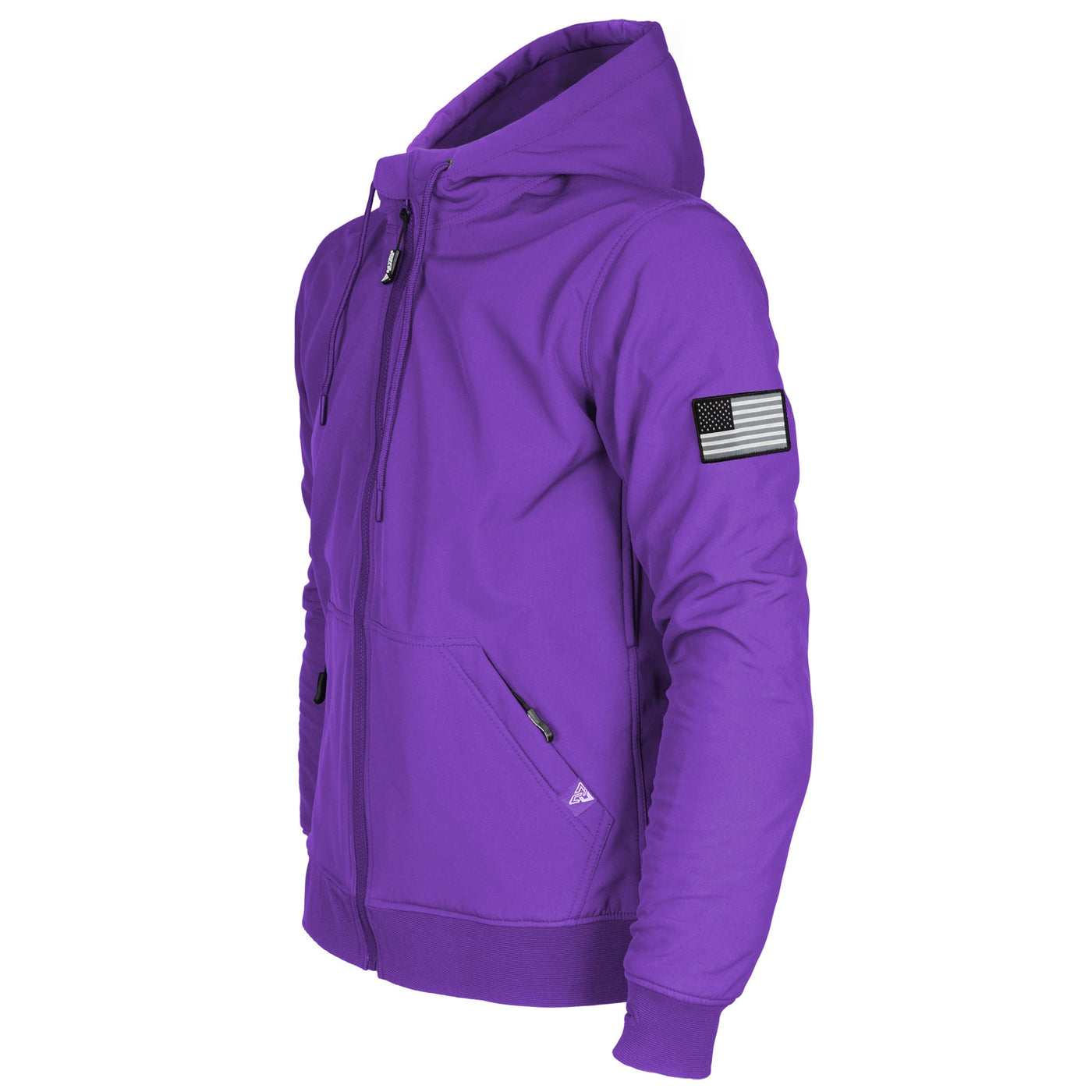 Protective SoftShell Unisex Hoodie with Pads - Purple Matte