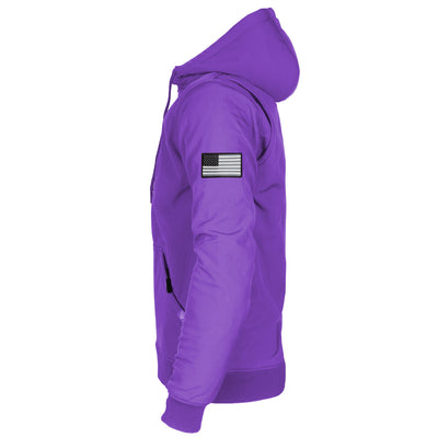 Protective SoftShell Unisex Hoodie with Pads - Purple Matte