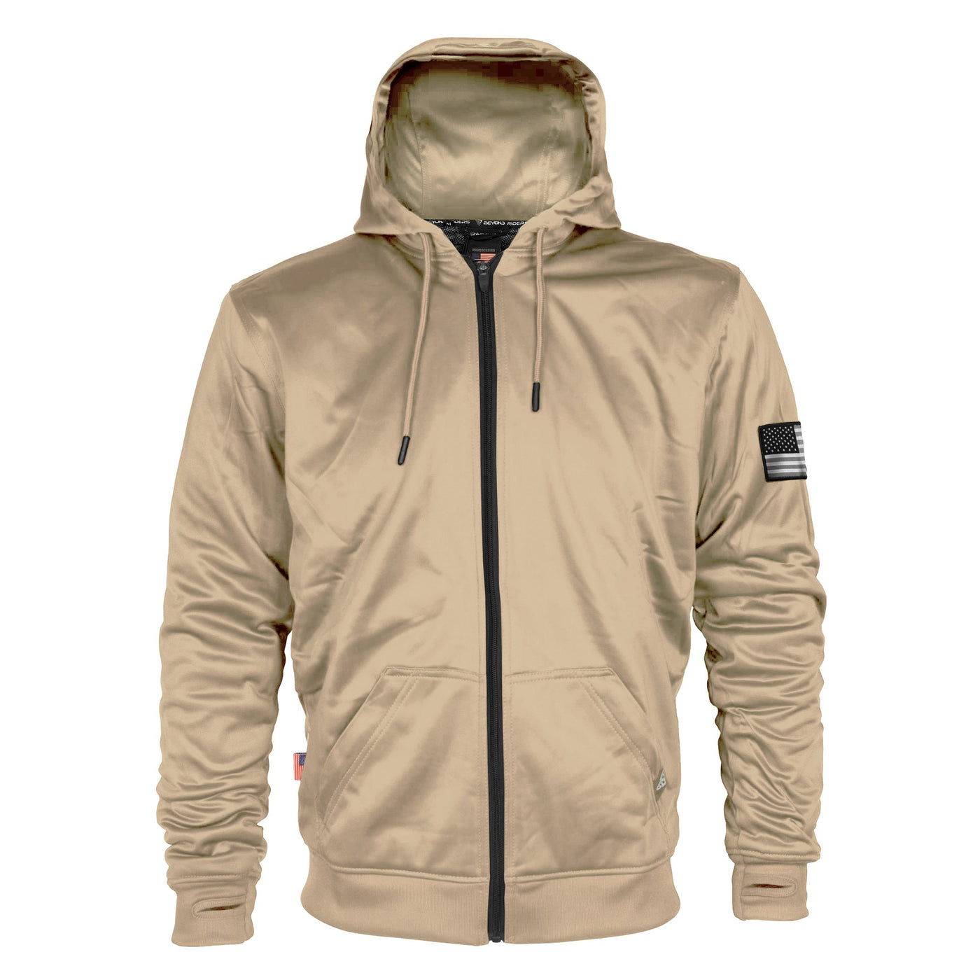 Ultra Protective Hoodie with Pads - Khaki Solid