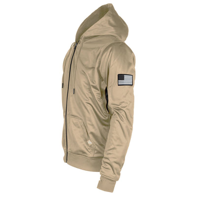 Ultra Protective Hoodie with Pads - Khaki Solid