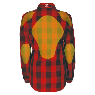 Protective Flannel Shirt with Pads for Women - Red Checkered
