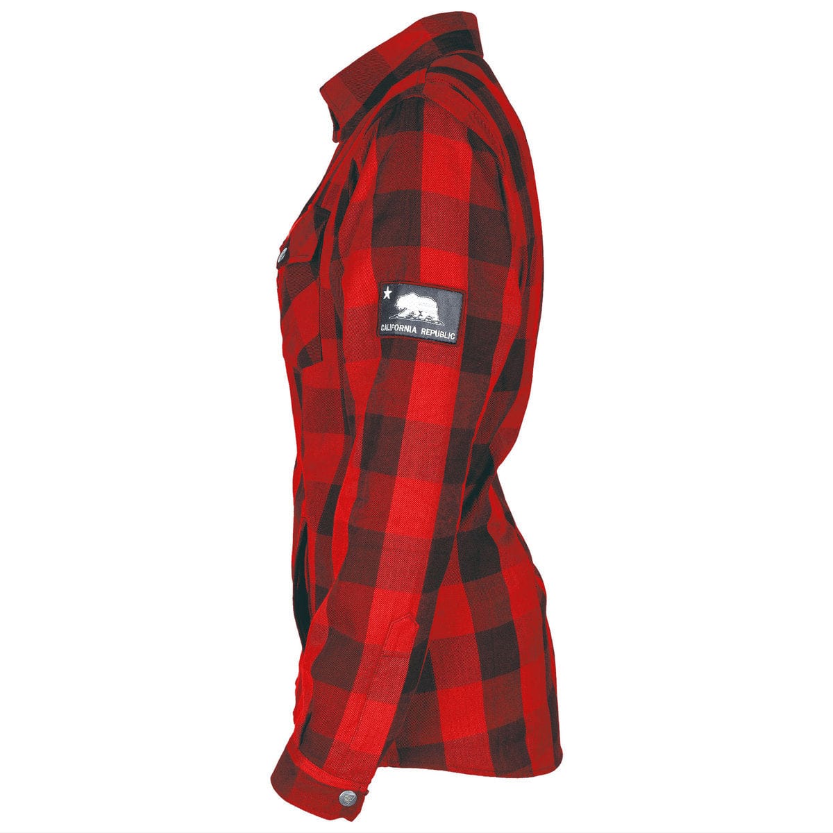 Protective Flannel Shirt with Pads for Women - Red Checkered