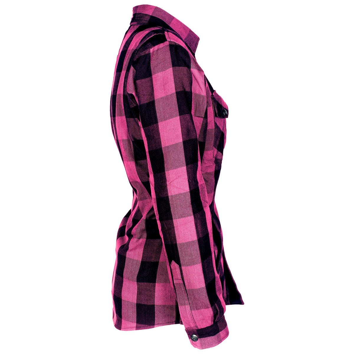 Protective Flannel Shirt with Pads for Women - Pink Checkered