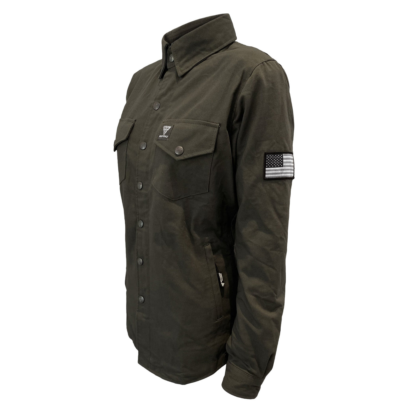 Protective Canvas Jacket for Women with Pads - Army Green
