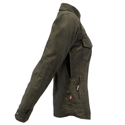 Protective Canvas Jacket for Women with Pads - Army Green