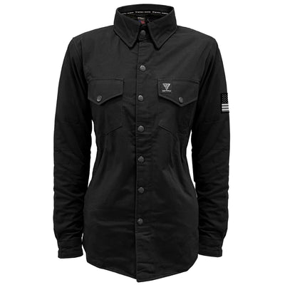 Protective Canvas Jacket with Pads for Women - Black