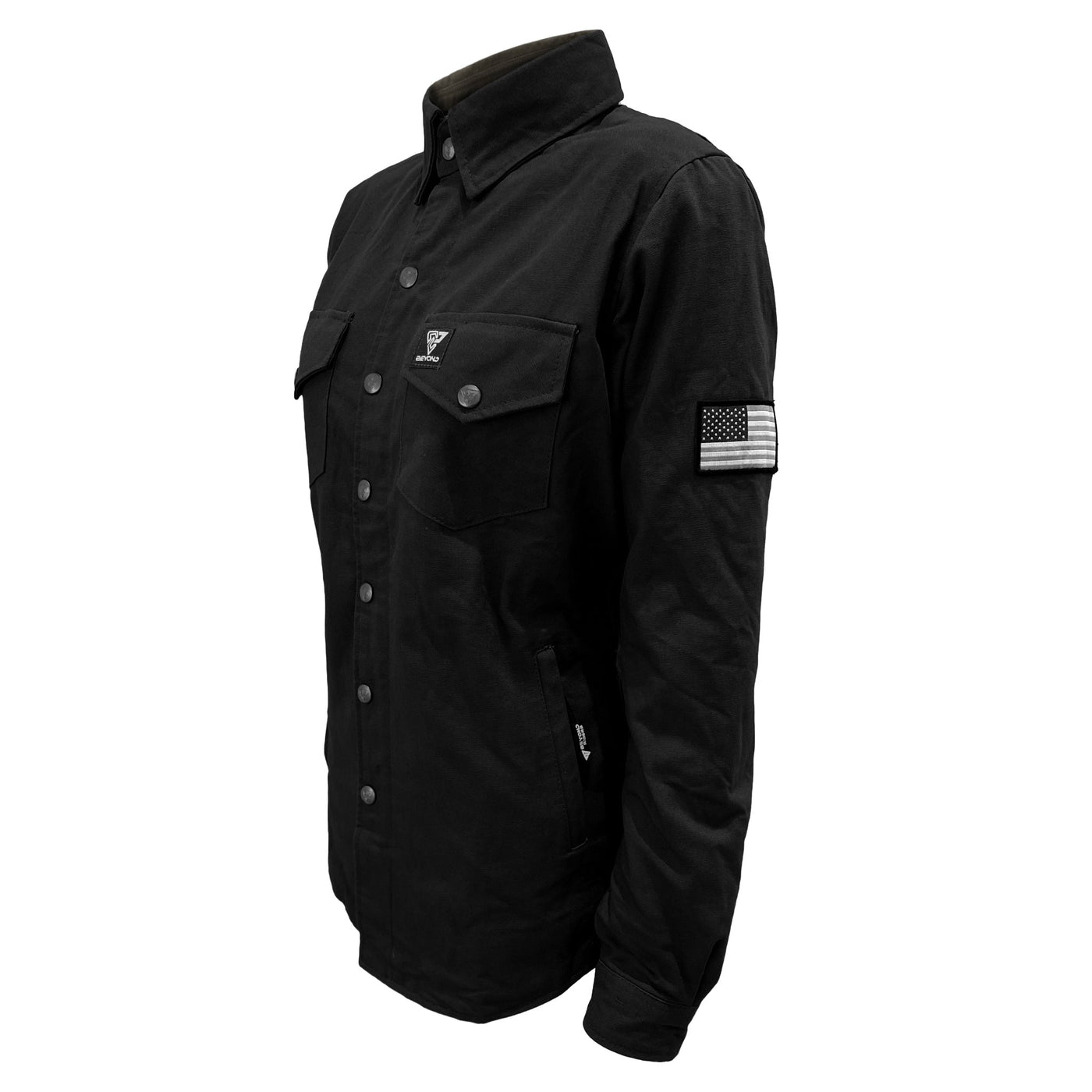 Protective Canvas Jacket with Pads for Women - Black