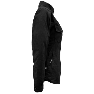 Protective Canvas Jacket with Pads for Women - Black