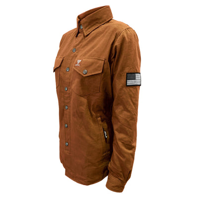 Protective Canvas Jacket with Pads for Women - Light Brown
