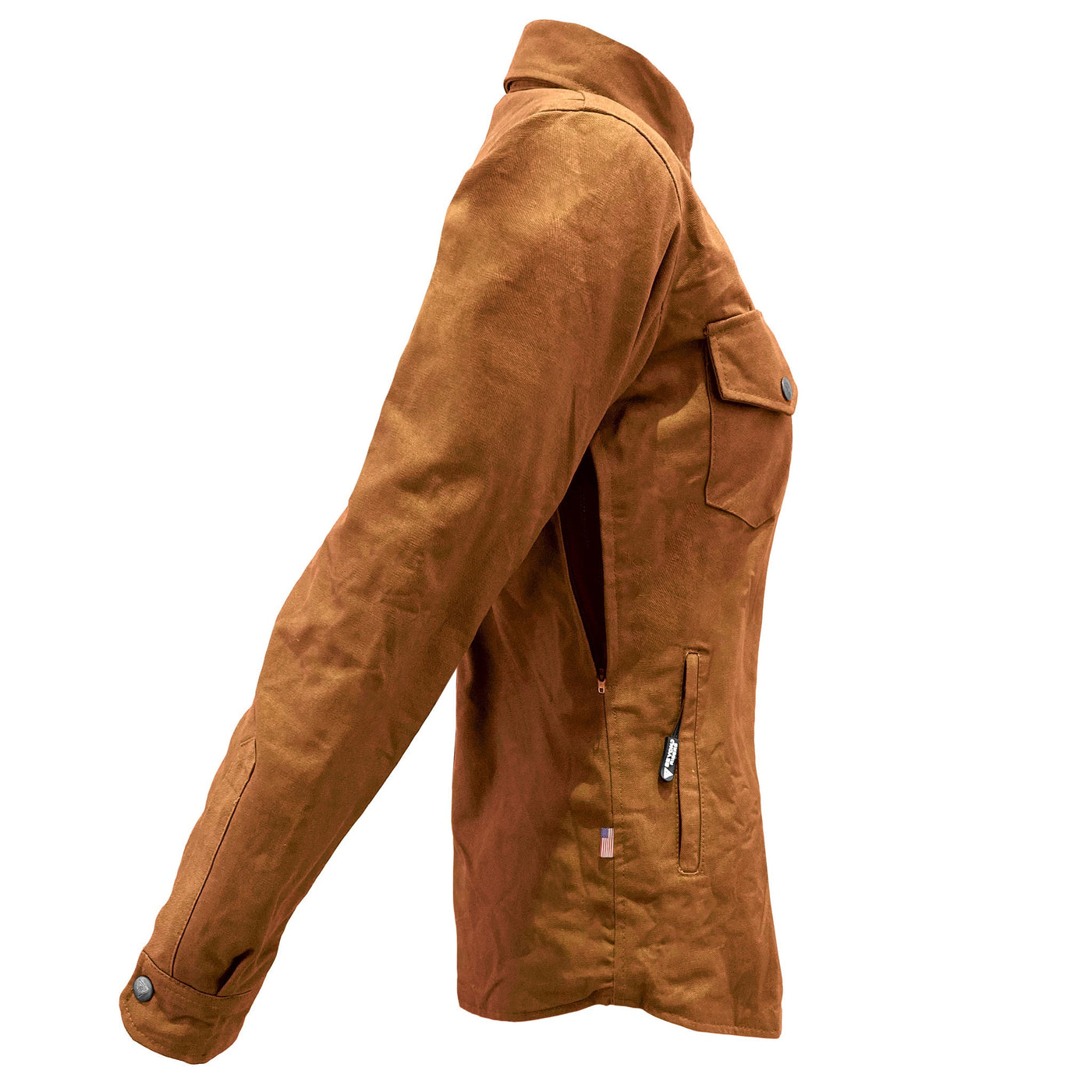 Protective Canvas Jacket with Pads for Women - Light Brown