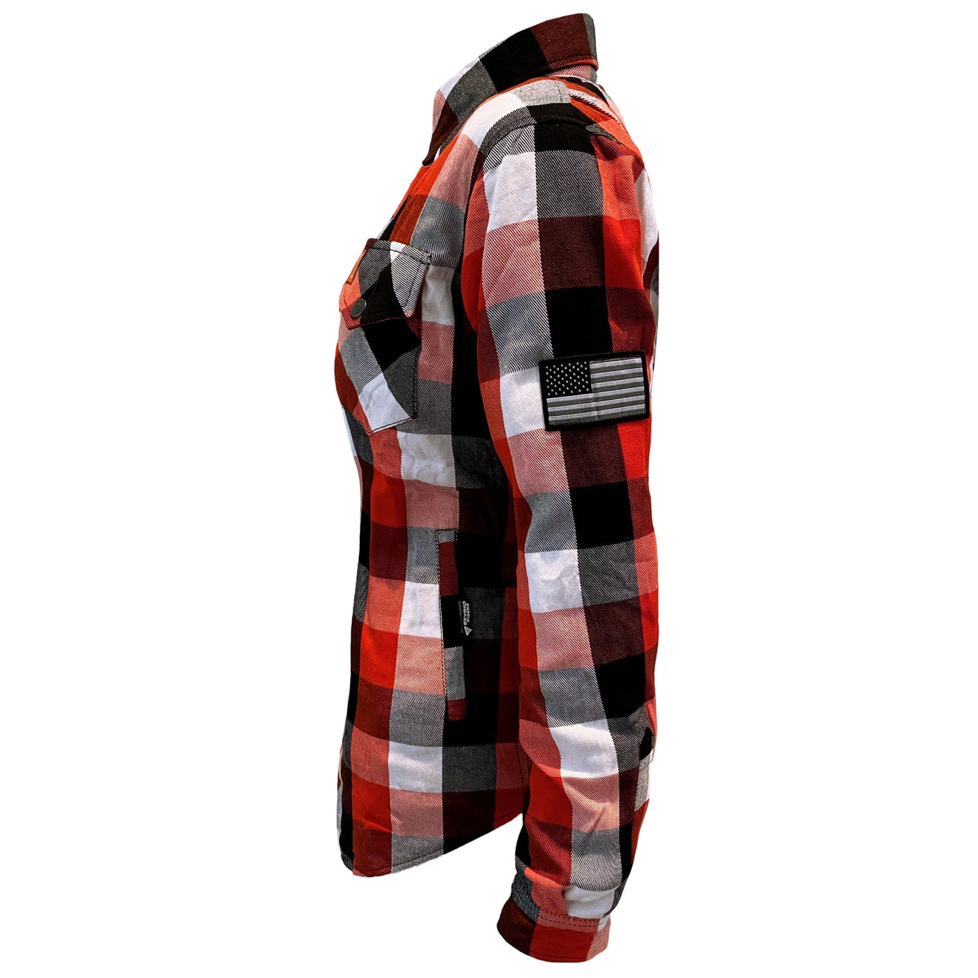 Protective Flannel Shirt with Pads for Women "American Dream" - Red, Black, White Checkered