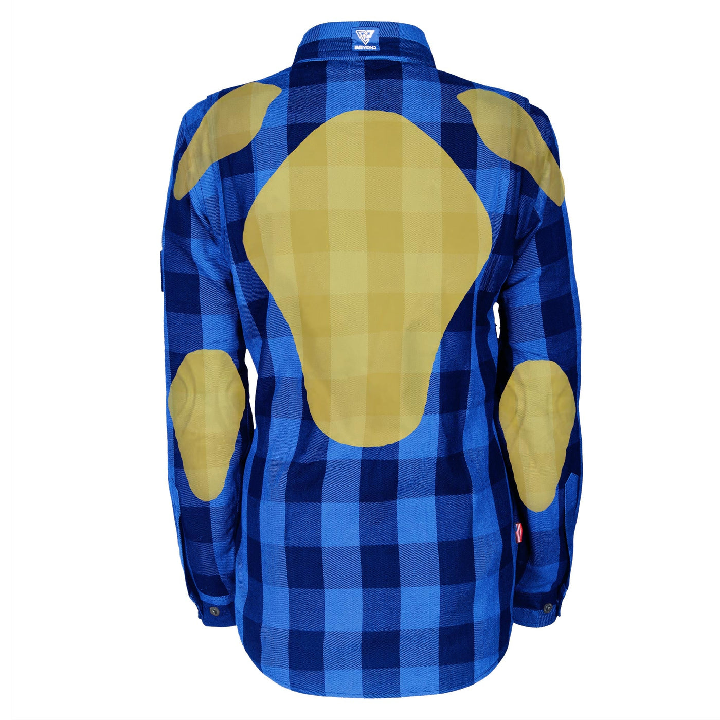 Protective Flannel Shirt with Pads for Women - Blue Checkered