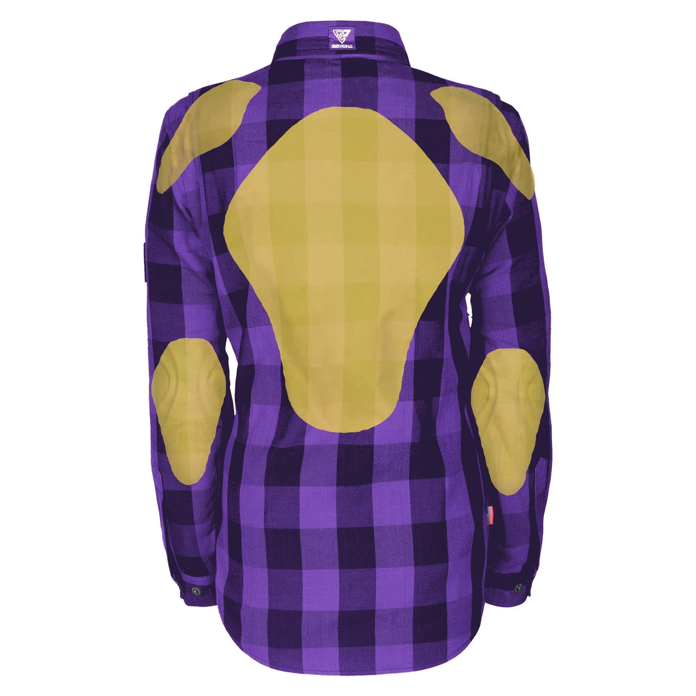 Protective Flannel Shirt with Pads for Women - Purple Checkered