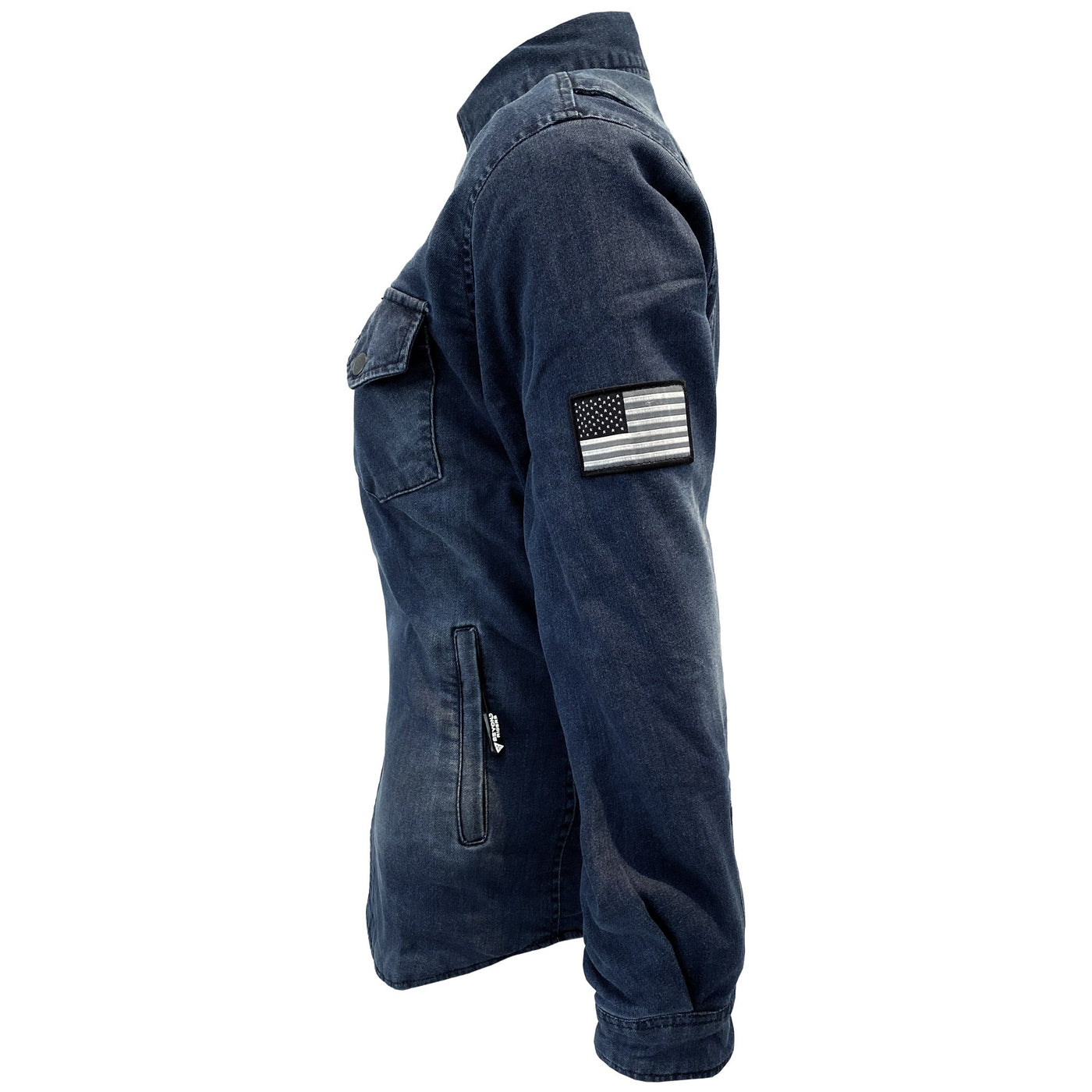 Protective Jeans Jacket with Pads for Women - Faded Blue