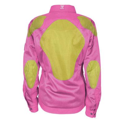 Protective Summer Mesh Shirt with Pads for Women - Pink Solid