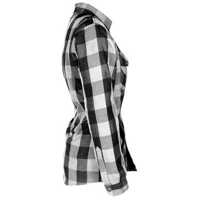 Protective Flannel Shirt - Women - White Checkered - Level 1 Pads