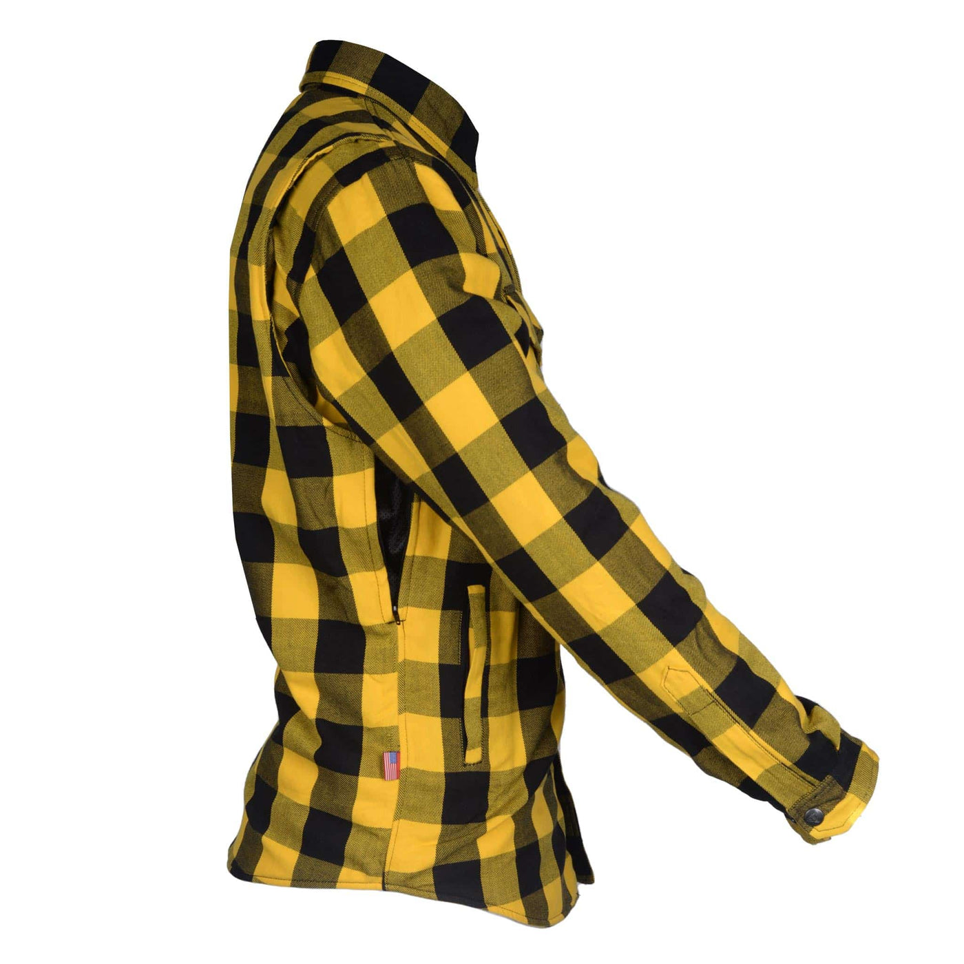 Protective Flannel Shirt with Pads "Blaze of Glory" - Yellow and Black Checkered