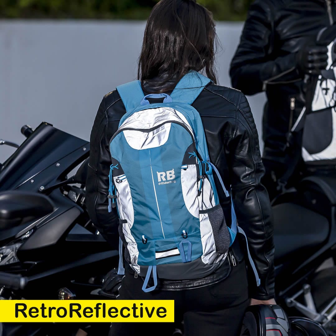 High Visibility Blue Reflective Commuter Bike Backpack |Riderbag Reflektor35