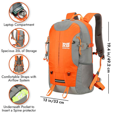 High Visibility Orange Reflective Commuter Bike Backpack |Riderbag Reflektor35