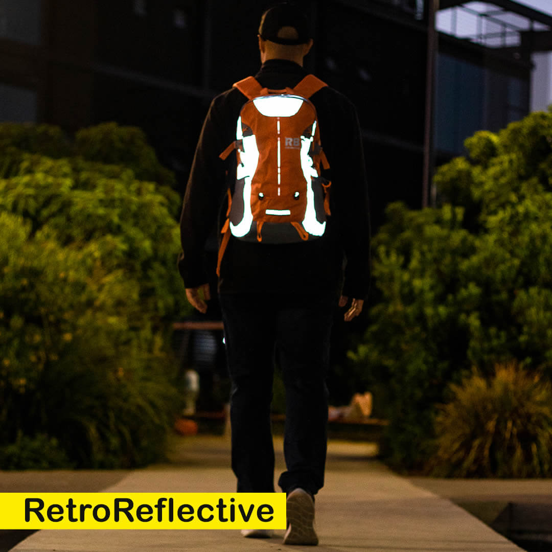 High Visibility Orange Reflective Commuter Bike Backpack |Riderbag Reflektor35