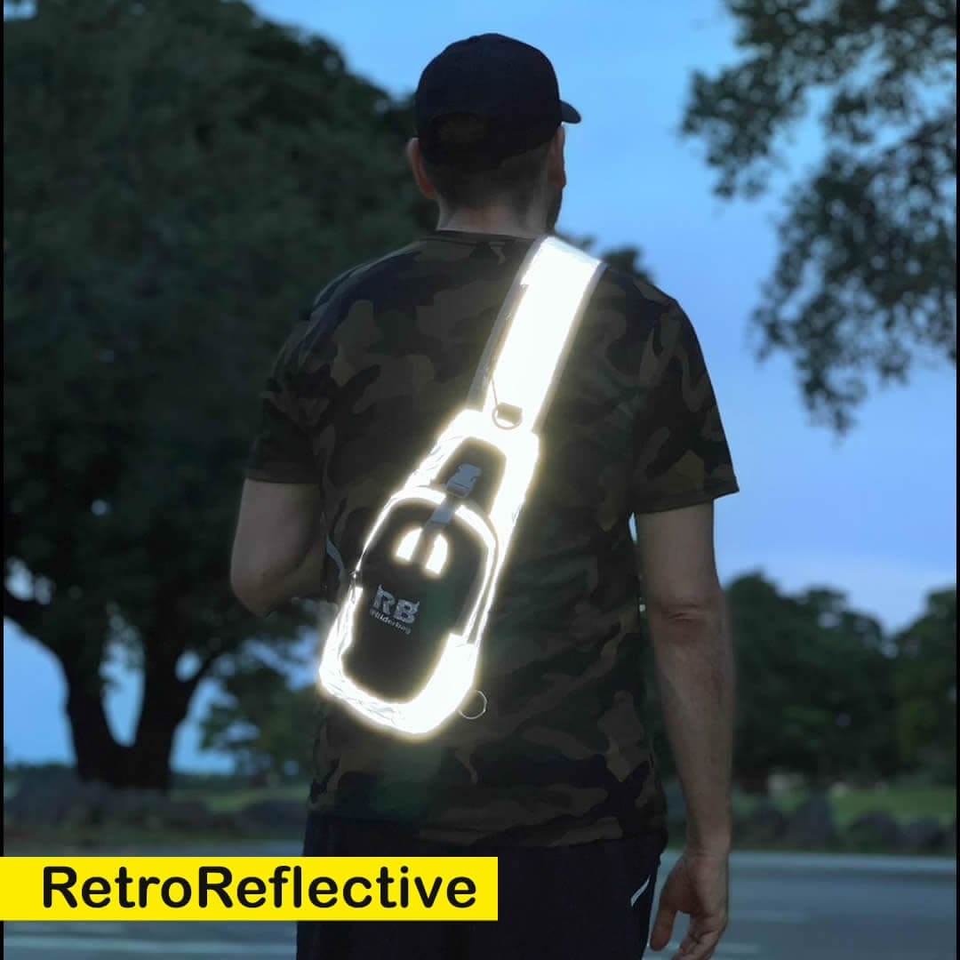 Reflective Black Sling Bag, Crossbody Bag, Shoulder Backpack  display picture 2
